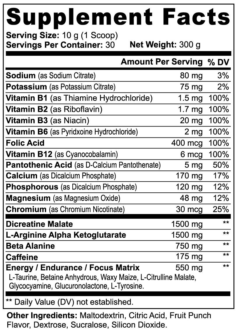 NITRIC SHOCK™ Pre-Workout Power Fuel | BLK MDNA Performance