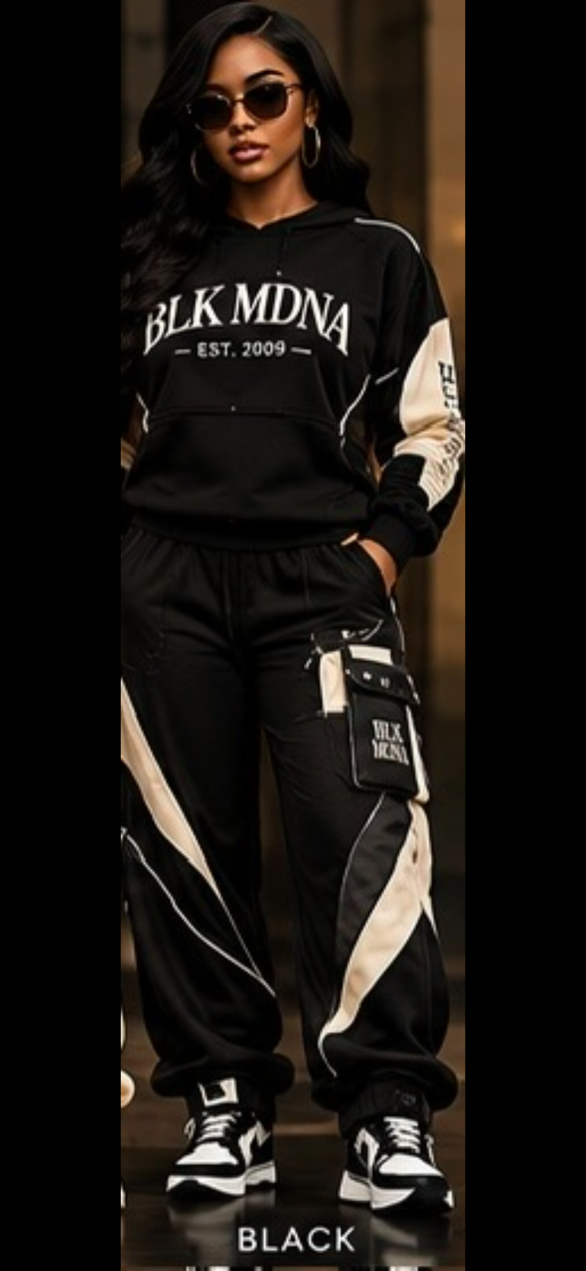 **** PRE-ORDER****BLK MDNA Couture Motion™ Stacked Sweat Set